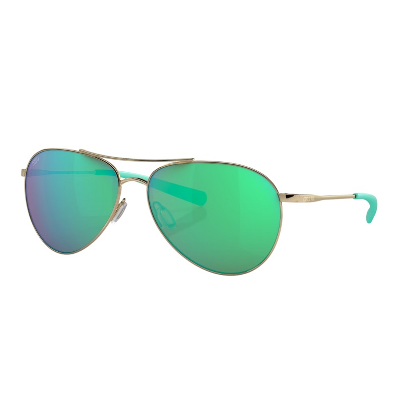 Costa Piper Sunglass - Shiny Gold with Green Mirror Polarized Glass