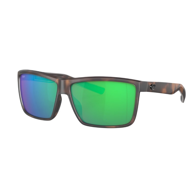 Costa Rinconcito Sunglass - Matte Tortoise with Green Mirror Polarized Glass