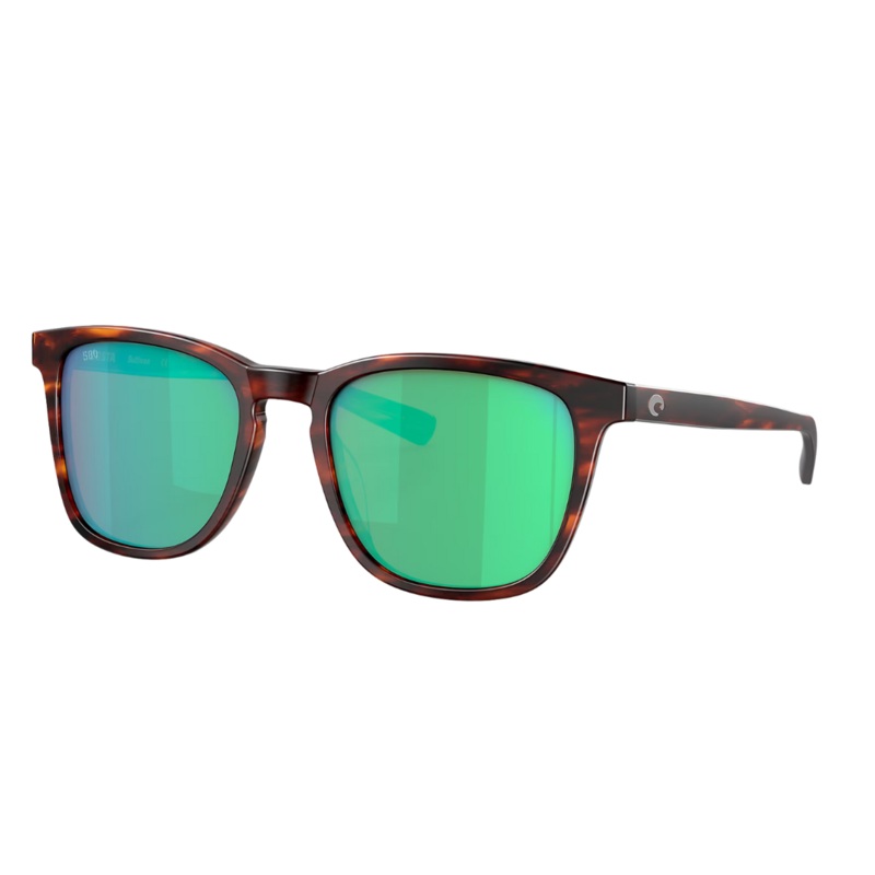 Costa Sullivan Sunglass - Matte Tortoise with Green Mirror Lens