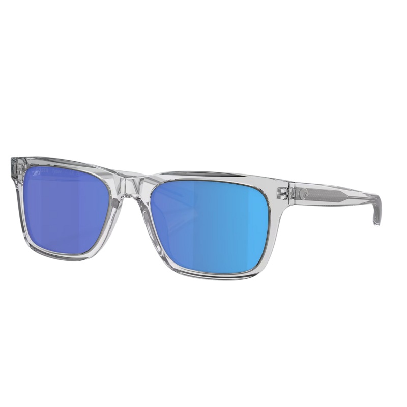 Costa Tybee Sunglass - Shiny Light Gray Crystal with Blue Mirror Polarized Glass