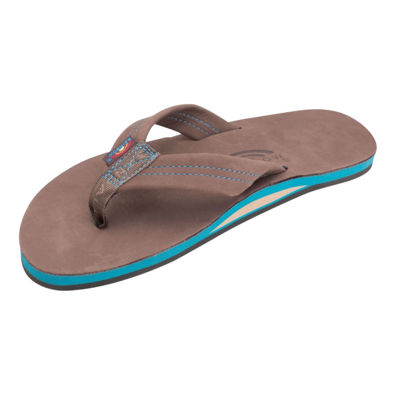 Rainbow Sandals Premier Blues - Single Layer Premier Leather with Blue Midsole 1" Strap (Mens)