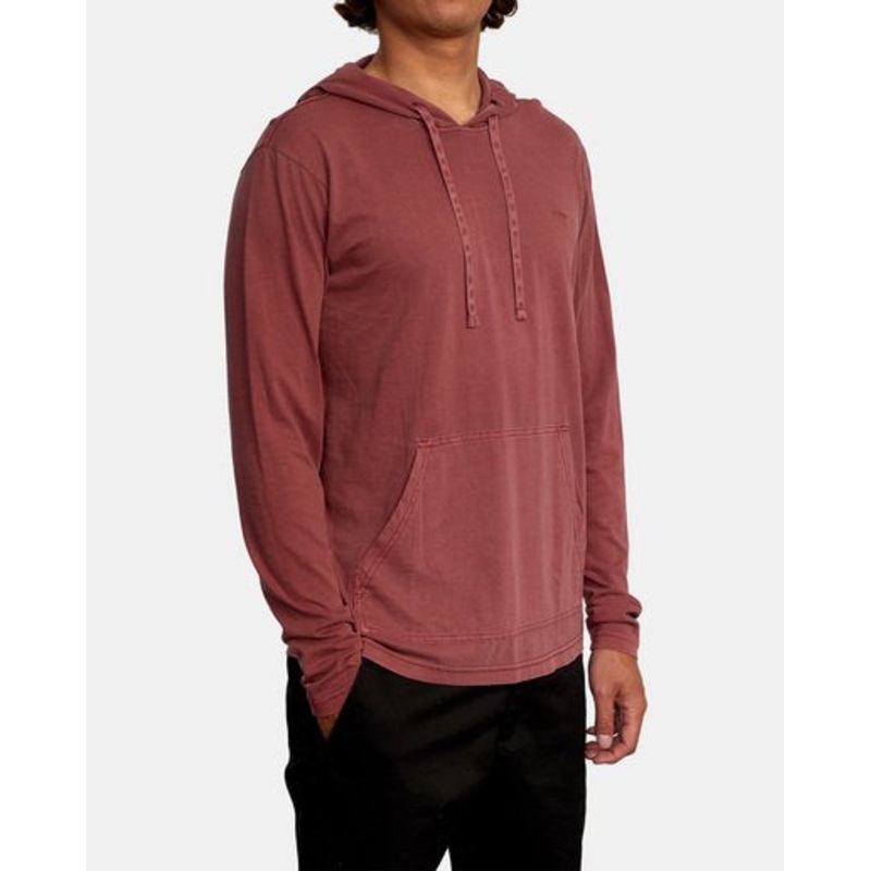 RVCA PTC Pigment Hooded Long Sleeve Tee