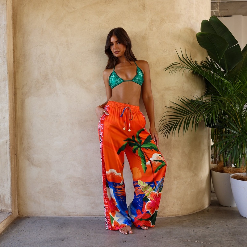 Kulani Kinis Draw String Resort Pants - Golden Daze (Golden Daze Collection)